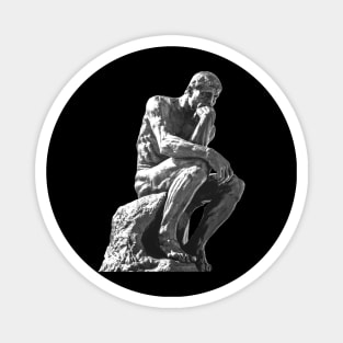 The Thinker Artwork Black and White Magnet